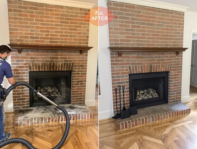 Jurupa Valley Chimney Sweep carefully sanitizing a fireplace in Jurupa Valley, CA