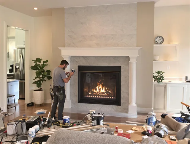 Newly installed fireplace by Jurupa Valley Chimney Sweep in Jurupa Valley, CA